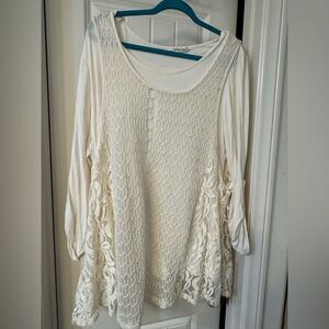 Indigo Soul Cream Lace Blouse